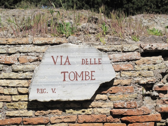 Graves line the road into the town. Romans did not allow any burials within the town limits.